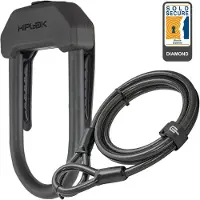 Hiplok Bügelvorhangschloss mit Kabel – 14 mm Bügelführung – 2 m Kabel – Schwarz
