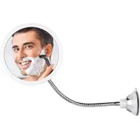 Merkloos Rasierspiegel Duschspiegel Badezimmerspiegel - Ø 17 cm - Beschlagfrei - Schwanenhals 360° drehbar