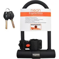 Nean Bügelschloss für Fahrräder, 14 mm - Mit Halterung und 2 Schlüsseln - Schwarz