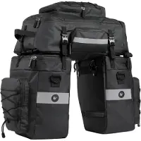 OCreon Fahrradkorb-Set 3-in-1 - 75 Liter - Mit Regenhaube