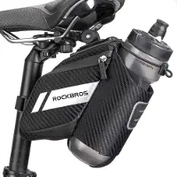 RockBros Satteltasche für Fahrrad, 1 Liter Fassungsvermögen – Mit Flaschenhalter – Reflektierend