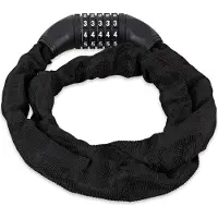 Relaxdays Kettenschloss mit 5-stelliger Code – 120 cm – Schwarz