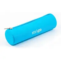 Strigo Federmäppchen Oval Silikon Neonblau Praktisch
