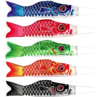 Dripio Koinobori Windspiel 5er-Set, 38 x 11 cm, Polyester, mehrfarbig