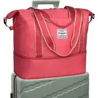 Unyqoos Reisetasche & Weekender – erweiterbare Sport- und Schultertasche mit Trolleyfach & wasserdichtem Nassfach, für Damen & Herren