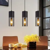 ZMH Pendelleuchte Schwarz 3 Flammig E27 Esstisch Hängeleuchte Modern Verstellbare Glas Kronleuchter für Küche Wohnzimmer Schlafzimmer