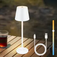 ZMH Tischlampe Kabellos LED Tischleuchte Nachttischlampe Touch Dimmbar Schreibtischlampe Weiß IP54 Bettleuchte Tisch USB Tischlampe Aufladbar Metall Schreibtisch Schlafzimmer