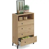OEM Kommode mit 4 Schubladen, Eiche Gold, 120x74,5x40 cm