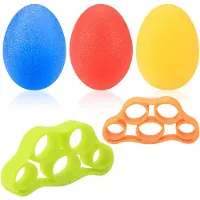 Selius 3 Stück Anti-Stress-Bälle, Handübungen, 2 Stück Handtrainer, Fingerübungsgeräte, Massagebälle