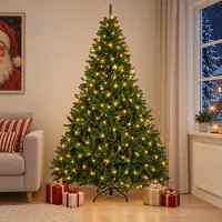 Syfax Künstlicher klappbarer Weihnachtsbaum 300 cm 600 LEDs