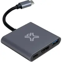 Xtrememac XWH-HUB3-13, Kabelgebunden, USB Typ-C, Silber, 4K Ultra HD, HDMI, USB 3.2 Gen 2 (3.1 Gen 2) Type-A, USB Typ-C, Aluminium