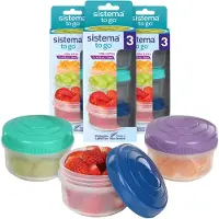 Sistema Snack Pots Mini Bites TO GO Frischhaltedosen | 130 ml | stapelbare Snack