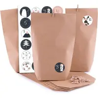 Generisch Adventskalender zum Befüllen, Sweetly: 24 Kraftpapier-Tüten – Weihnachtskalender-Bastelset inklusive Zahlenaufkleber