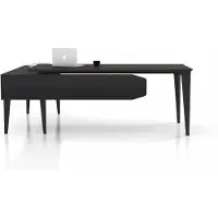 AEA Schwarz-Graue Bürogarnitur Computertisch Edles Sideboard Couchtisch