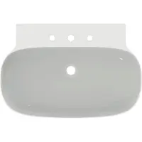 Ideal standard Linda-X Waschtisch, 3 Hahnlöcher, ohne Überlauf, geschliffen, 750x500x135 mm, T4992MA, Farbe: Weiß mit Ideal Plus