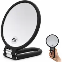 Merkloos Vergrößerungsspiegel mit doppelseitiger Spiegelung, 40x/1x Vergrößerung, ideal für das Auftragen von Make-up