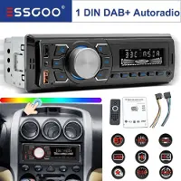 Insta24 1-DIN Autoradio MP3 Player DAB+ UKW AM Empfänger USB AUX Eingang Bluetooth 5 0 Freisprechanlage Fernbedienung 4x60 Watt mit DAB-Antenne SD-Speicherkarte