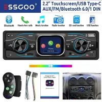 Insta24 Autoradio 1 DIN Touchscreen Bluetooth 6 Freisprechanlage MP3 USB SD Karte AUX 4x45 Watt FM Radio 7 Farben RGB LED Beleuchtung mit Fernbedienung für PKW