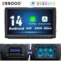 Insta24 Autoradio 9 Zoll Android 14 Apple Carplay Android Auto GPS Freisprecheinrichtung für VW Golf Tiguan Passat Touran Bluetooth 4GB RAM 64GB Speicher