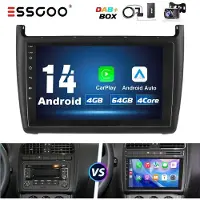 Insta24 Android 14 Autoradio 9 Zoll für VW Polo 6R 6C 2009-2017 GPS Navi DAB+ Carplay Android Auto mit 4GB RAM 64GB Speicher Touchscreen Freisprechanlage
