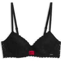 HUGO Push-up-BH UNDERWEAR "SAVANA", Damen, Gr. 75, Cup B, schwarz 001, Spitze, Obermaterial: 90% Polyamid, 10% Elasthan, körpernah, BHs Push-up-BH