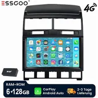 Insta24 Autoradio Android 14 für VW Touareg 7L 2003-2010 9 Zoll Touchscreen DAB+ GPS Navigation Carplay Android Auto Bluetooth WiFi 6GB RAM 128GB Speicher 2 DIN