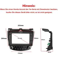 Insta24 Autoradio 10 Zoll Android 14 für Honda Accord 7 2003-2007 Touchscreen GPS Navigation CarPlay Android Auto DAB+ 2 DIN 6GB RAM 128GB Speicher Bluetooth WLAN