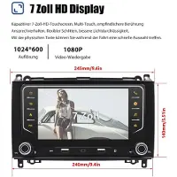 Insta24 Autoradio Android 15 7 Zoll GPS Navigation mit Apple CarPlay Android Auto WLAN Bluetooth Freisprechanlage 2 DIN 4 GB RAM 64 GB Speicher 4x45 Watt