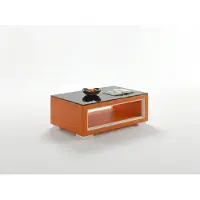 AEA Ecksofa L-Form Orange LED Couchtisch Wohnzimmer Design Möbel Set Luxus *