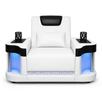 AEA Sofa Set 3+2+1 Modern Weiß Schwarz Premium LED Couchtisch Luxus