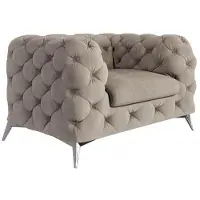 AEA Beiges Wohnzimmer-Set: 3+3+1-Sitzer-Sofas Gesteppte Sofas Sessel Chesterfield