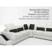 AEA Exklusive Ecksofa L-Form Weiß mit Couchtisch und stilvollem Design