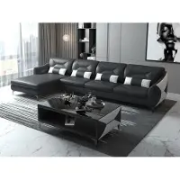AEA Blaues Wohnzimmer-Set Blaues L-förmiges Ecksofa Couchtisch modulare Sofas