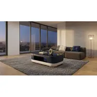 AEA Moderner Couchtisch Weiß Schwarz Kunstleder Holz Wohnzimmer Luxus