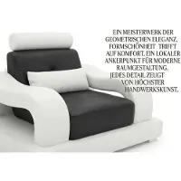 AEA Moderne Polstermöbel Schwarz Ecksofa mit Sessel und Design Couchtisch