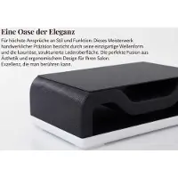 AEA Stilvolle Ecksofa Schwarz mit Designer Couchtisch und Premium Design