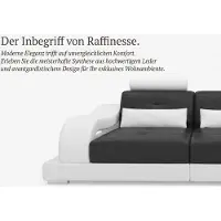 AEA Moderne Ecksofa Landschaft Schwarz mit Couchtisch und Luxus Stil