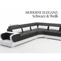 AEA Moderne Wohnlandschaft Schwarz mit Couchtisch und Premium Lounge Stil