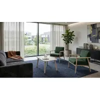 AEA Moderner Couchtisch Weiß Holz für Wohnzimmer Wohnbereich