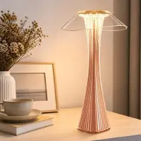 ZMH LED Tischlampe Akku Touch Dimmbar, Moderne Tischleuchte für Schlafzimmer Tischleuchte für Schlafzimmer Wohnzimmer und Büro