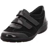 Semler Birgit B6015-001 Damenslipper, bequem, Schwarz, Leder, NEU - Damenschuhe Bequeme Ballerina / Slipper, Schwarz, leder (k-lack/samtchevreau)