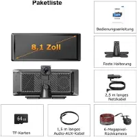 Insta24 Autoradio Carplay Android Auto Touchscreen Bluetooth USB MP3 DVR Freisprechanlage AUX Speicherkarte 7 bis 11 Zoll Display für Universal 8 1 E42 + DVR + 64G Kart