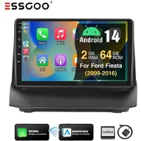 Insta24 Autoradio Android 15 für Ford Fiesta MK6 2009-2013 9 Zoll Touchscreen mit Apple Carplay Android Auto GPS Navigation 2DIN 64GB 2GB RAM Bluetooth WLAN RDS
