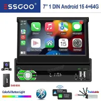 Insta24 Autoradio 1 DIN 7 Zoll Touchscreen Android 15 GPS Navigation Bluetooth 5 0 Carplay Android Auto DAB+ UKW WiFi 4GB RAM 64GB Speicher 4x60 Watt