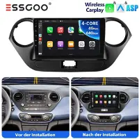 Insta24 Autoradio 9 Zoll Touchscreen Android 15 Apple CarPlay Android Auto GPS Navigation 2 DIN Bluetooth WLAN für Hyundai i10 II BA IA 2013-2019 mit 4GB RAM 64GB