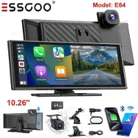 Insta24 Autoradio Carplay Android Auto Touchscreen Bluetooth USB MP3 DVR Freisprechanlage AUX Speicherkarte 7 bis 11 Zoll Display für Universal 10 26 E64 + DVR + 64G Kart