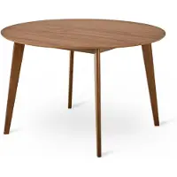 Pillovely Krel runder Esstisch Walnussbraun für 4 Personen 120x76 cm
