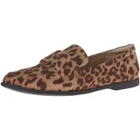 A. Essentials Damen Loafer mit weicher Mokassin-Zehenpartie, Leopardenbraun, 39.