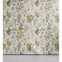KOZMOS TEKSTİL VE GERİ DÖNÜŞÜM SANAYİ TİCARET LİMİTED ŞİRKETİ ABAKUHAUS Blumen abziehbare & klebbare Tapete für Zuhause, Vintage Garden Plants, selbstklebendes Wohnzimmer Küchenakzent, 33 cm x 180 cm, Reseda Grün Beige