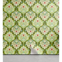 KOZMOS TEKSTİL VE GERİ DÖNÜŞÜM SANAYİ TİCARET LİMİTED ŞİRKETİ ABAKUHAUS Shabby Flora abziehbare & klebbare Tapete für Zuhause, Barock Floral, selbstklebendes Wohnzimmer Küchenakzent, 33 cm x 180 cm, Grün